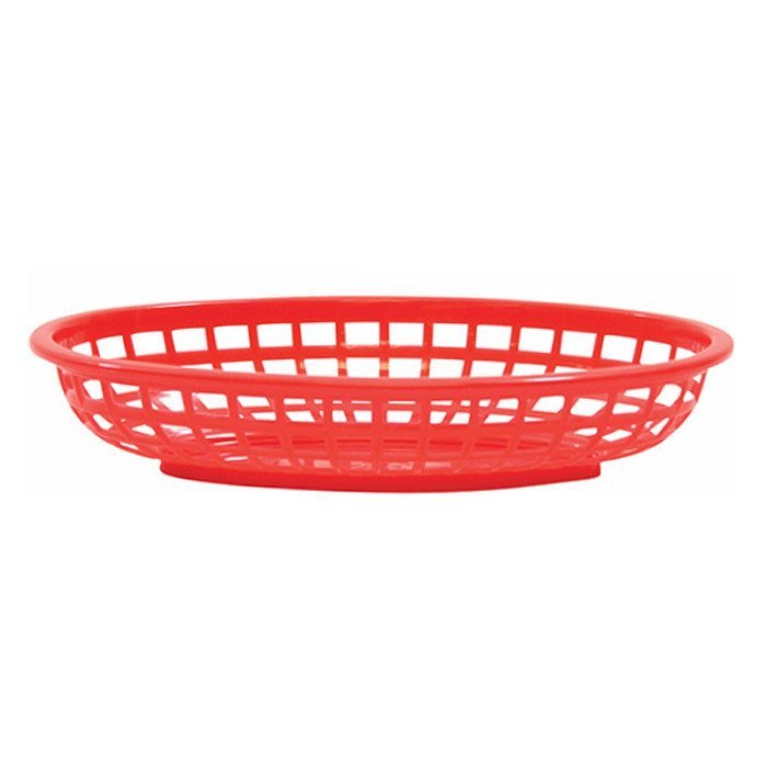 CLASSIC OVAL BASKET L22X15XH4CM RED POLYETHYLENE OVAL