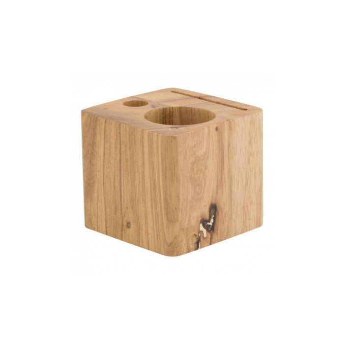 CUBE SOLID WOODEN BLOCK BILL PRESENTER 8X8XH7CM