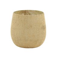 SISCO NATURAL JUTE TEALIGHT HOLDER D10XH10CM GLASS