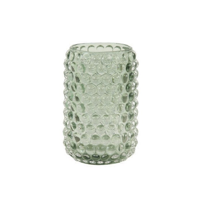 PALET GREY TEALIGHT HOLDER Ø9CM H12.5CM GLASS