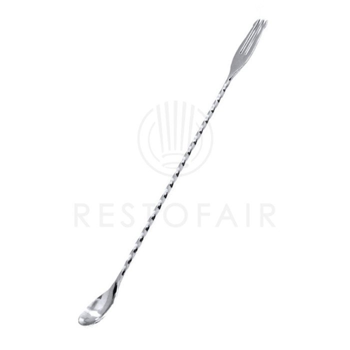 TRIDENT BAR SPOON/FORK TWISTED HANDLE L45CM SST