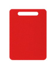 RED CUTTING BOARD 25X15X1.2CM WITH HANDLE