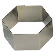 CAKE RING HEXAGONAL W18 X H4.5CM STAINLESS STEEL