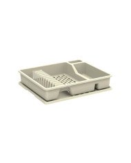 DELUXE OFF-WHITE DISH DRAINER WITH TRAY L45 X W37 X H9CM