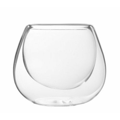 Double-walled glass round transparent borosilicate glass. Ø 9.3 cm Twice Pro.mundi