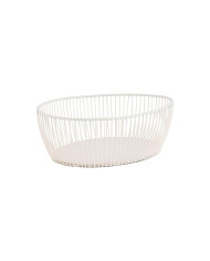 SVART OVAL BASKET WHISPER WHITE L24XW19XH8CM METAL APS