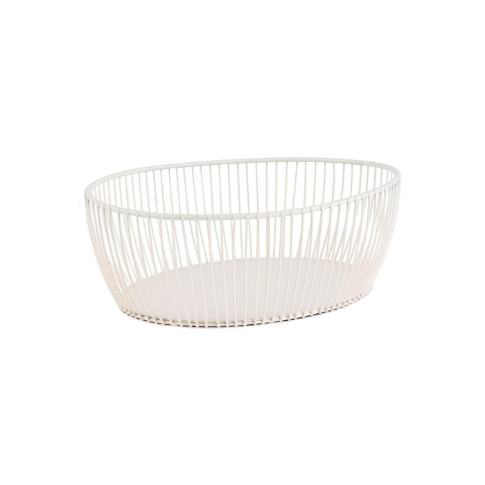 SVART OVAL BASKET WHISPER WHITE L24XW19XH8CM METAL APS