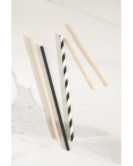 Pack of 250 straws black paper Ø 0.6 cm 19.7 cm Earth Essentials (250 units)