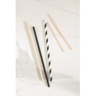 Pack of 250 straws black paper Ø 0.6 cm 19.7 cm Earth Essentials (250 units)